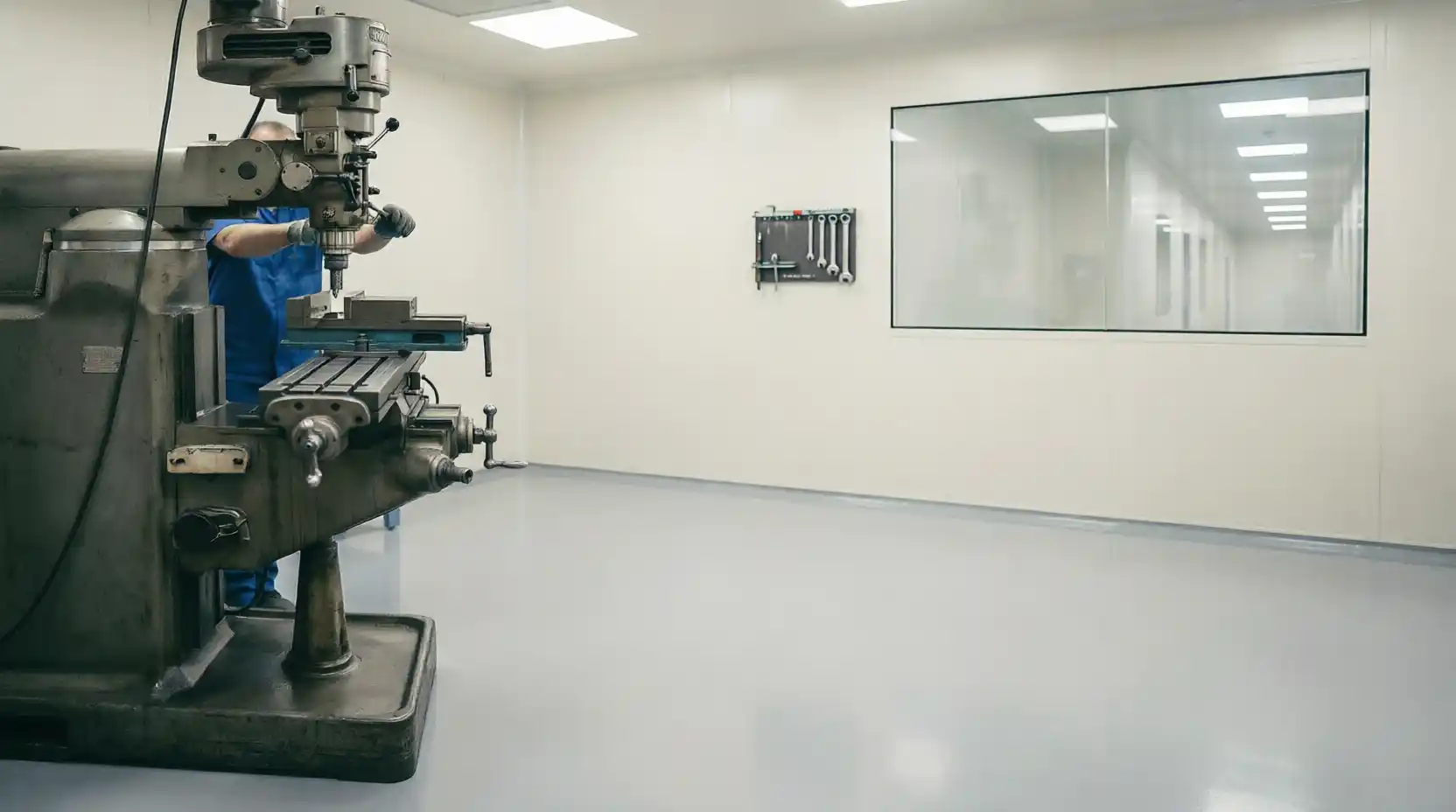 Conventional milling machine used in a low-tier mold-making shop