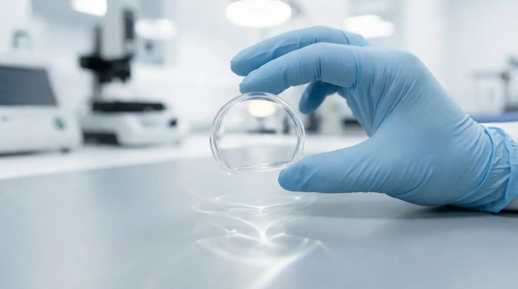 Optically clear injection molded plastic part demonstrating SPI A1 polish